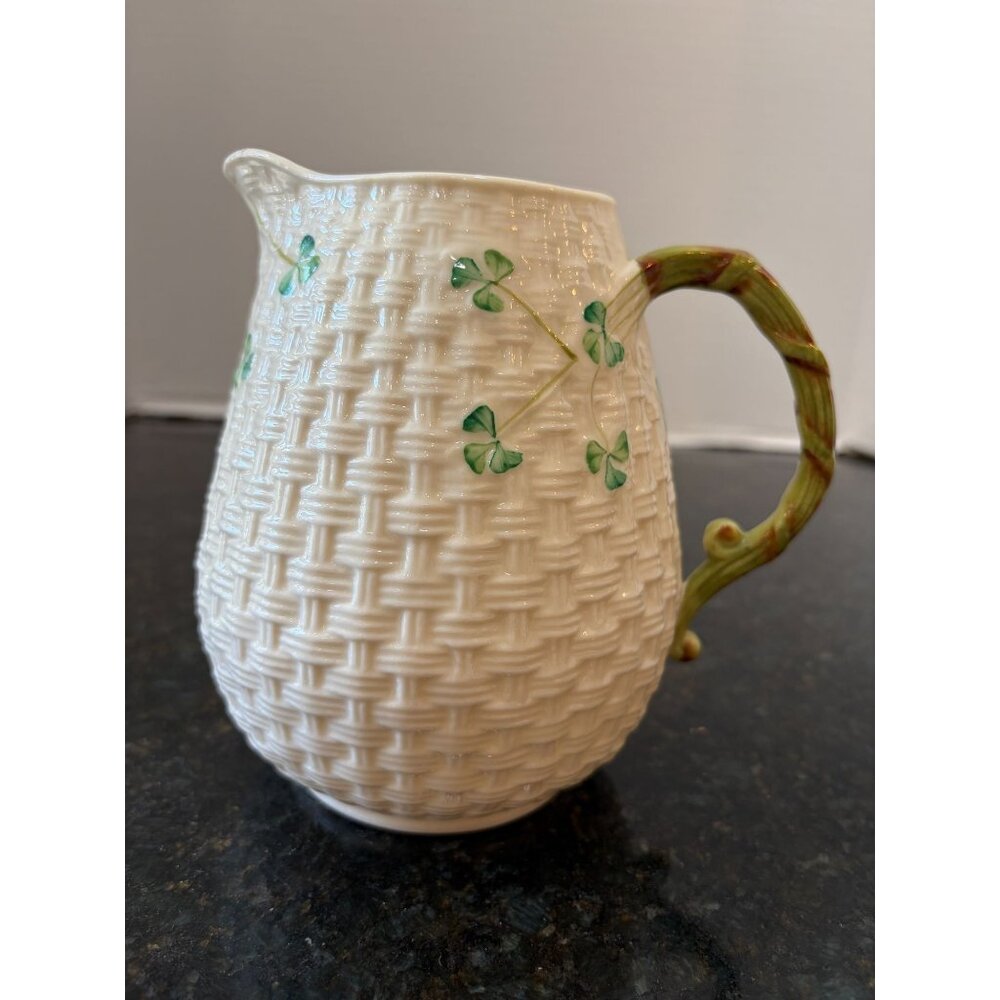 Belleck Basketweave, 6" Shamrock Pitcher, Ireland
